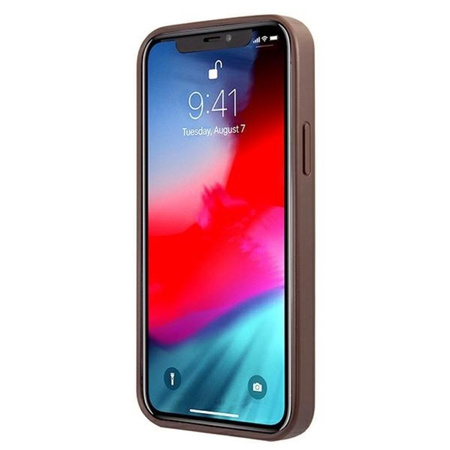 Guess 4G Printed Stripe - Coque iPhone 12 Pro Max (marron)