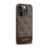 Guess 4G Bottom Stripe Metall Logo Kollektion - iPhone 15 Pro Max Tasche (braun)