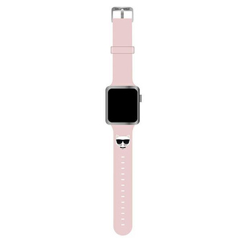 Karl Lagerfeld szilikon Choupette Head - szíj Apple Watch-hoz 38/40/41 mm (rózsaszín)