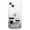 Karl Lagerfeld Liquid Glitter Karl & Choupette - Coque iPhone 13 (argent)