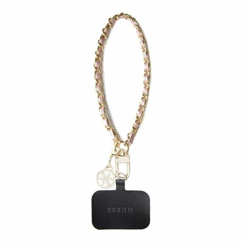 Guess Universal Hand Strap Saffiano Kette 4G Charm - Universal-Handy-Strap (Pink)