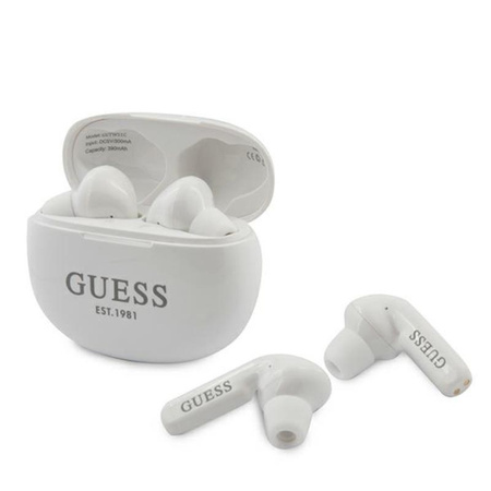 Guess Wireless Earphones 5.0 4H - TWS-Kopfhörer + Ladetasche (weiß)