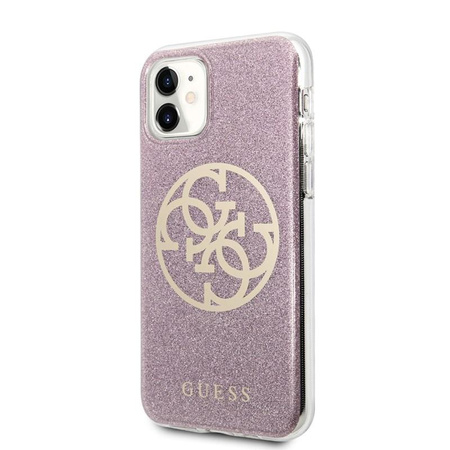 Guess Circle Glitter 4G - Etui iPhone 11 (różowy)