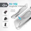 Speck Presidio Perfect-Clear Grip ClickLock & MagSafe - iPhone 15 Pro Max Case (Clear / Chrome Finish / Serene Silver)