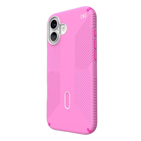 Speck Presidio2 Grip ClickLock & MagSafe - Coque pour iPhone 16 Plus (True Pink / Shocking Pink / White)