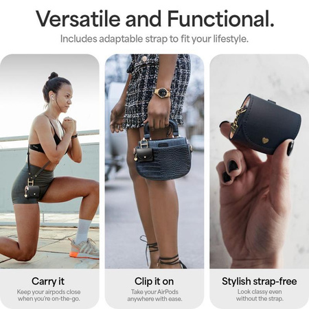 Spigen Cyrill Mini Bag - Hülle mit Band für Apple AirPods 4 (Schwarz)