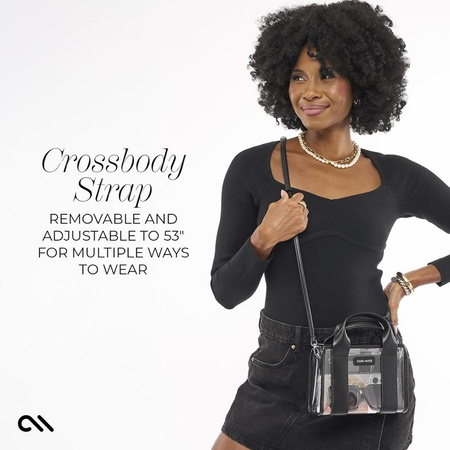 Case-Mate Micro Tote Bag - Waterproof Shoulder Bag (Midnight Black/Clear)