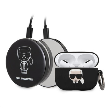 Karl Lagerfeld Bundle Ikonik - Sada pouzdra pro Apple Airpods Pro + Power Bank se zrcátkem
