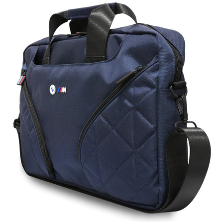BMW Nylon Pockets & Metal Logo - 16" Notebook Bag (Navy Blue)