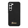 Guess Silicone Script Metal Logo - Case for Samsung Galaxy S23 (Black)