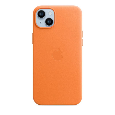 Apple Leather Case - Skórzane etui z MagSafe do iPhone 14 Plus (pomarańczowy)