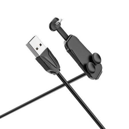 Borofone - Câble de jeu USB-A vers Lightning avec support de téléphone ergonomique, noir