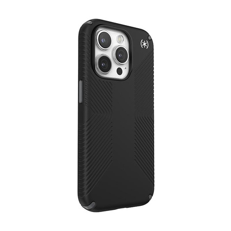 Speck Presidio2 Grip - iPhone 15 Pro Tasche (Schwarz / Schiefergrau / Weiß)