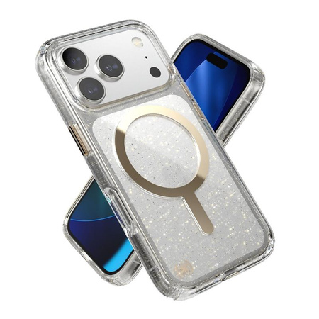 Speck Presidio Lux MagSafe - iPhone 17 Pro Case (Glitter / Gold Metallic)