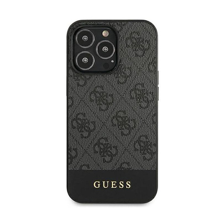 Collection 4G Bottom Stripe de Guess - Coque pour iPhone 13 Pro (gris)