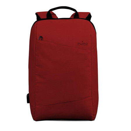 PURO Byday - Sac à dos avec port USB externe pour MacBook Pro 15" / Notebook 15.6" (rouge)