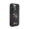 Guess Glitter Script Big 4G - Coque pour iPhone 15 Pro (noir)