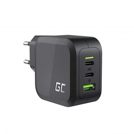 Green Cell - Green Cell GC PowerGaN 65W síťová nabíječka (2x USB-C Power Delivery, 1x USB-A Quick Charge kompatibilní) 3.0)