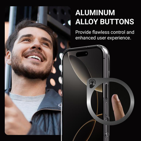 Crong Clear MAG Pro - iPhone 15 Pro MagSafe Hülle (Schwarz)