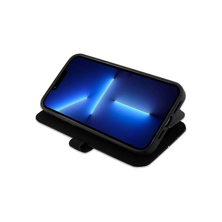 Kožené pouzdro Mercedes Booktype se vzorem vlny - iPhone 15 Pro (černé)