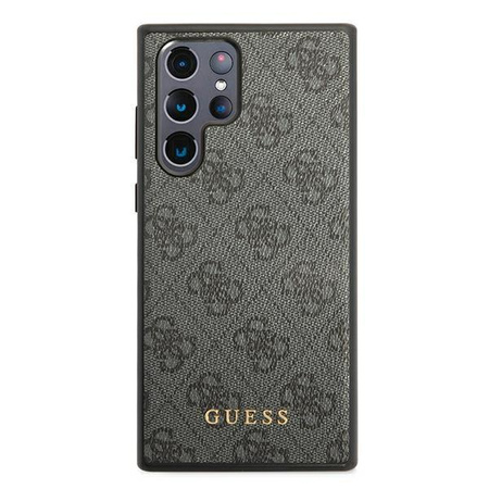 Guess 4G Metal Gold Logo - Étui Samsung Galaxy S22 Ultra (gris)