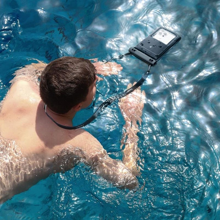 Spigen A611P Universal Waterproof Float Case 2-Pack - Waterproof Case for Smartphones up to 6.9" (Matte Black)