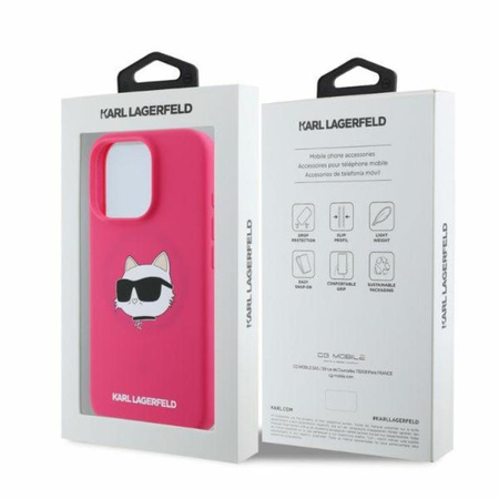 Karl Lagerfeld Silikon Choupette Head Print MagSafe – Hülle für iPhone 16 Pro Max (fuchsia)