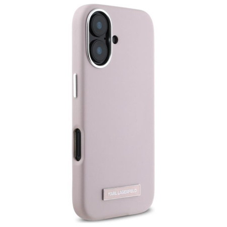 Karl Lagerfeld FW Metallplatte MagSafe - iPhone 16 Tasche (rosa)