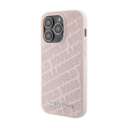 Karl Lagerfeld Quilted K Pattern - iPhone 15 Pro Case (pink)