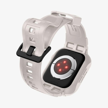 Spigen Rugged Armor Pro - Armband mit Gehäuse für Apple Watch 4/5/6/7/8/9/SE 44/45 mm (Dune Beige)