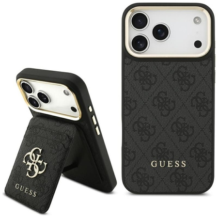 Guess Bundle Pack MagSafe 4G - Hüllen- + MagSafe-Geldbörsen-Set für iPhone 17 Pro Max (Schwarz)