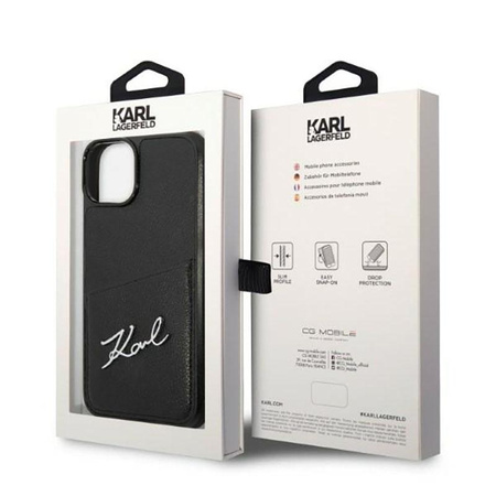 Karl Lagerfeld Signature Logo Cardslot - iPhone 14 Plus Tasche (schwarz)