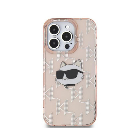 Karl Lagerfeld IML Choupette Head & Monogram - pouzdro pro iPhone 13 Pro Max (růžové)