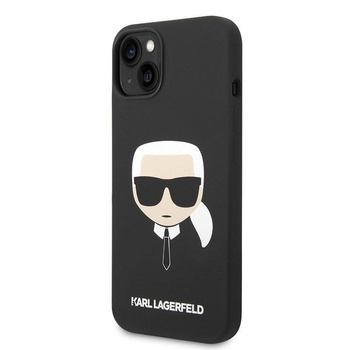 Karl Lagerfeld Silicone Iconic Karl`s Head MagSafe - pouzdro na iPhone 14 (černé)