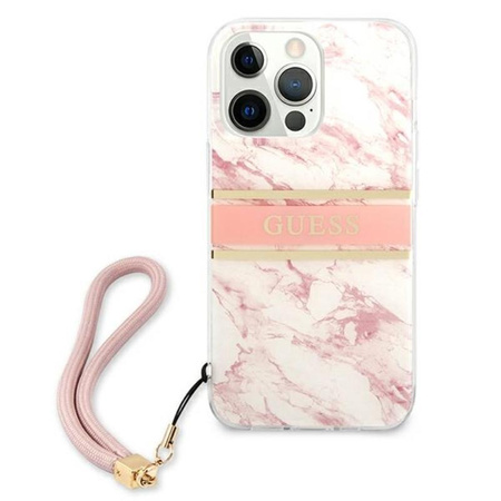 Guess Marble Strap - Coque iPhone 13 Pro (rose)