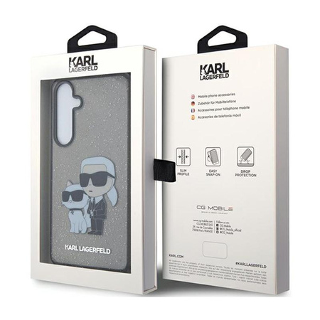 Karl Lagerfeld IML Glitter Karl & Choupette - Case for Samsung Galaxy S24+ (black)