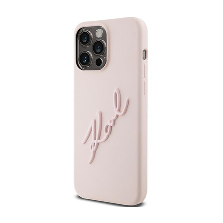 Karl Lagerfeld Silikon Karl Script - iPhone 15 Pro Tasche (rosa)