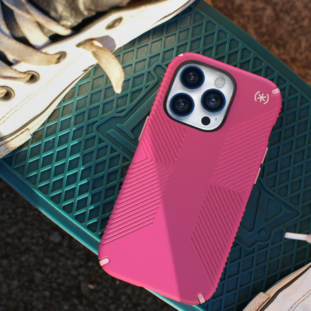 Speck Presidio2 Grip - Coque antidérapante pour iPhone 14 Pro Max (Digitalpink / Blossompink / White)