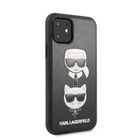 Karl Lagerfeld Embossed Case Karl & Choupette - iPhone 11 Hülle (Schwarz)
