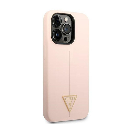Guess szilikon háromszög logó - iPhone 14 Pro tok (rózsaszín)
