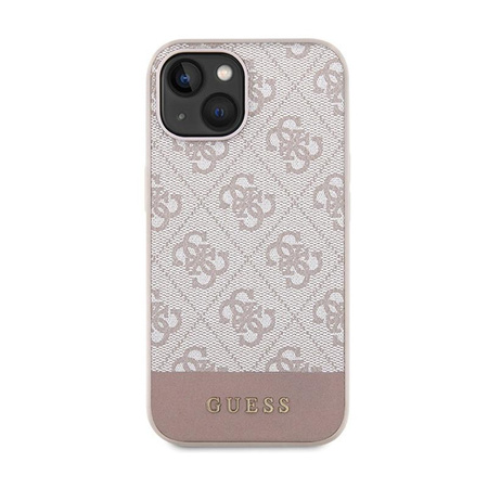 Guess 4G Bottom Stripe Collection - Coque pour iPhone 15 (rose)