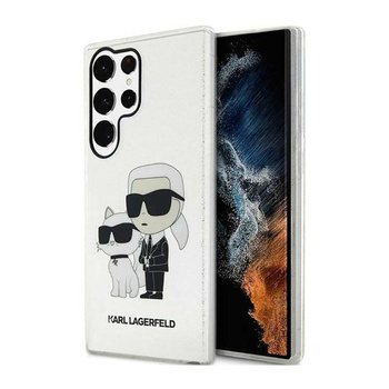 Karl Lagerfeld IML Glitter NFT Karl & Choupette - Samsung Galaxy S23 Ultra Tasche (Transparent)
