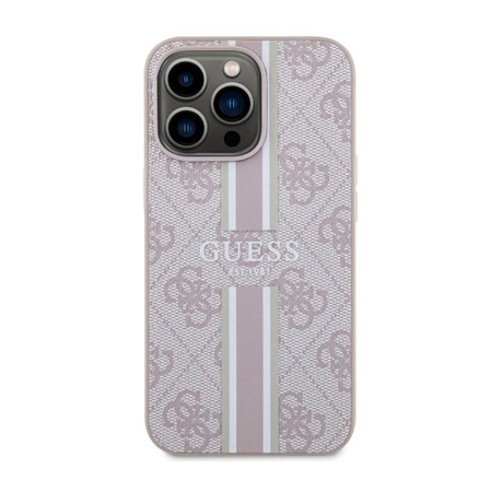 Guess 4G Gedruckte Streifen MagSafe - iPhone 13 Pro Tasche (Rosa)