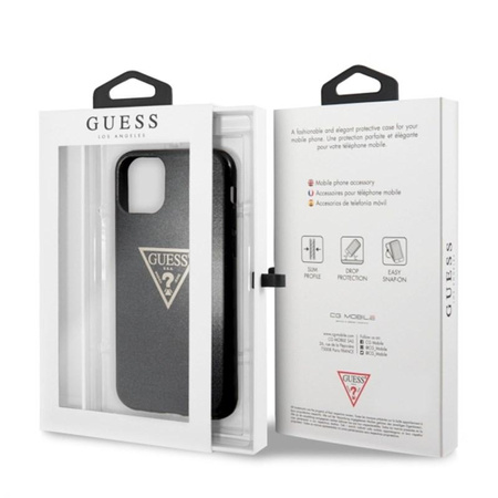 Guess Solid Glitter Triangle - iPhone 11 Case (Black)