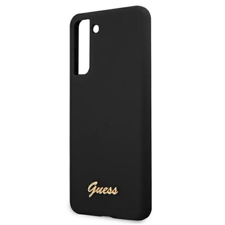 Guess Silicone Script Metal Logo - Etui Samsung Galaxy S21+ (czarny)