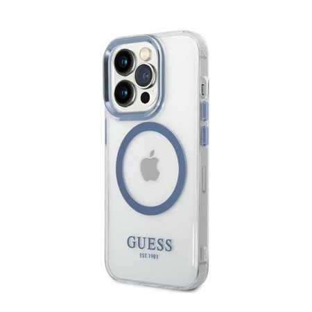 Guess Metal Outline Magsafe - pouzdro pro iPhone 14 Pro (průhledné)