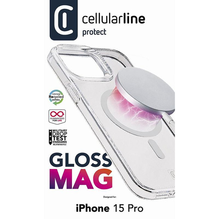 Cellularline Gloss Mag - pouzdro MagSafe pro iPhone 15 Pro (průhledné)