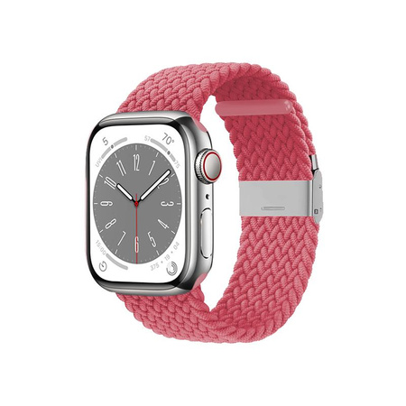 Crong Wave Band - Pletený řemínek pro Apple Watch 38/40/41/42 mm (růžový)