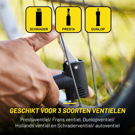 Dunlop - Standpumpe für Fahrräder, Bälle, Matratzen mit Manometer (Blau)