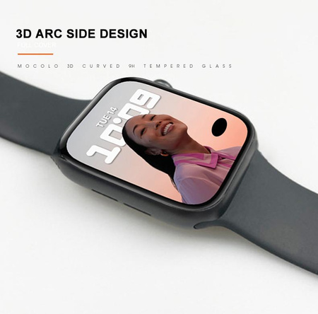 Mocolo 3D Glas Vollverklebung - Schutzglas für Apple Watch 7/8 Bildschirm 45 mm